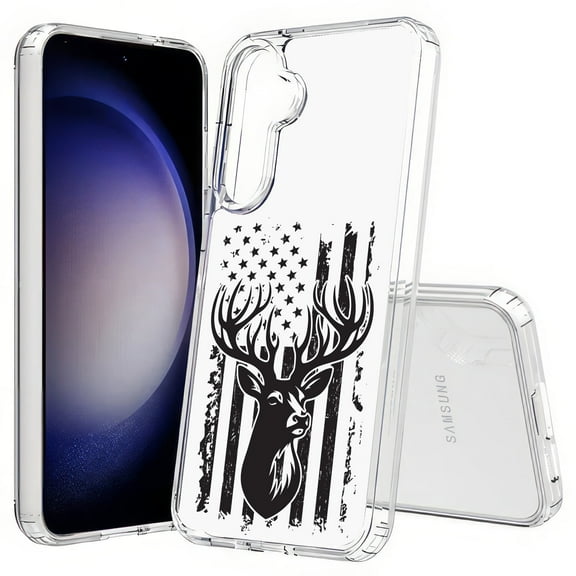 TalkingCase Slim Fit Phone Case Compatible for Samsung Galaxy S25(Not S25+ Plus/Ultra), American Flag Deer 3 Print, Lightweight,Flexible, USA Print