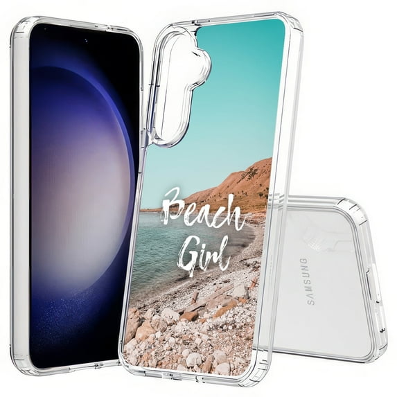 TalkingCase Slim Fit Phone Case Compatible for Samsung Galaxy S25(Not S25+ Plus/Ultra), Beach Girl Blue Print, Lightweight,Flexible, USA Print
