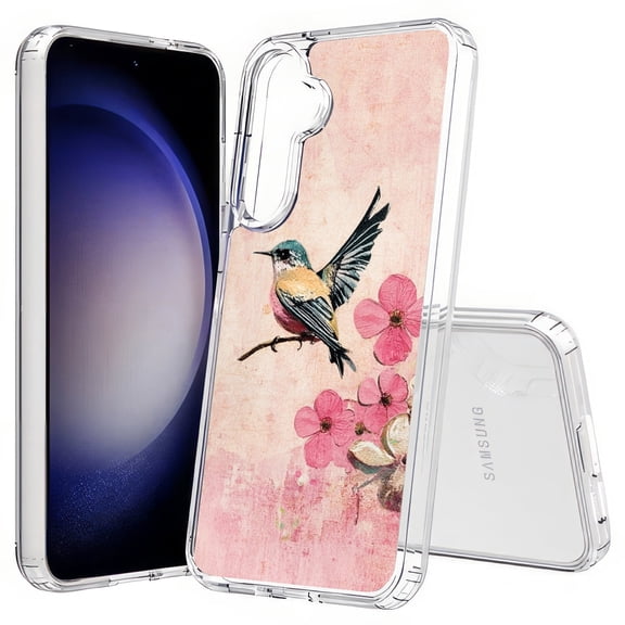 TalkingCase Slim Fit Phone Case Compatible for Samsung Galaxy S25(Not S25+ Plus/Ultra), Bird Floral Journal Print, Lightweight,Flexible, USA Print