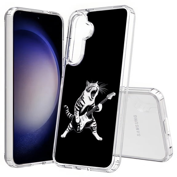 TalkingCase Slim Fit Phone Case Compatible for Samsung Galaxy S25(Not S25+ Plus/Ultra), Cat Rock and Roll 1 Print, Lightweight,Flexible, USA Print