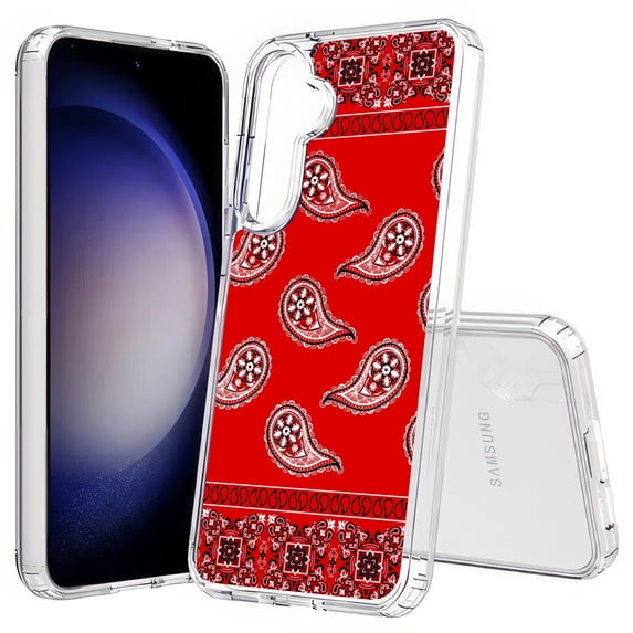 TalkingCase Slim Fit Phone Case Compatible for Samsung Galaxy S25(Not S25+ Plus/Ultra), Classic Red Bandana Print, Lightweight,Flexible, USA Print