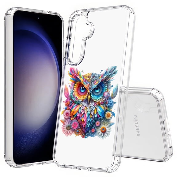 TalkingCase Slim Fit Phone Case Compatible for Samsung Galaxy S25(Not S25+ Plus/Ultra), Diamond Flowers Owl Print, Lightweight,Flexible, USA Print