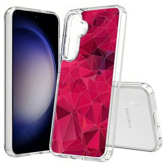 TalkingCase Slim Fit Phone Case Compatible for Samsung Galaxy S25(Not S25+ Plus/Ultra), Geometric Dark Red Print, Lightweight,Flexible, USA Print