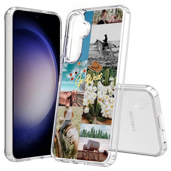 TalkingCase Slim Fit Phone Case Compatible for Samsung Galaxy S25(Not S25+ Plus/Ultra), Go West Collage Print, Lightweight,Flexible, USA Print