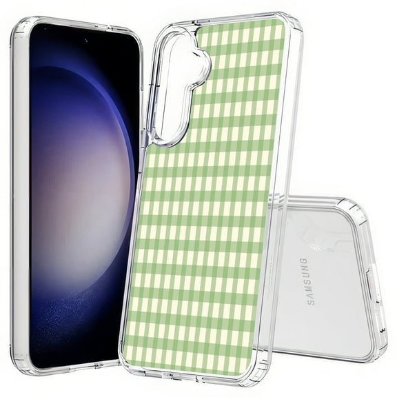 TalkingCase Slim Fit Phone Case Compatible for Samsung Galaxy S25(Not S25+ Plus/Ultra), Green Grid Lines Print, Lightweight,Flexible, USA Print