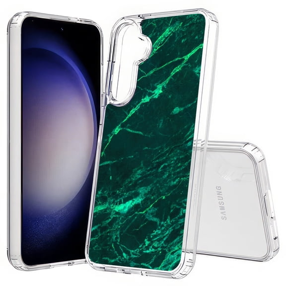 TalkingCase Slim Fit Phone Case Compatible for Samsung Galaxy S25(Not S25+ Plus/Ultra), Green Marble Print, Lightweight,Flexible, USA Print