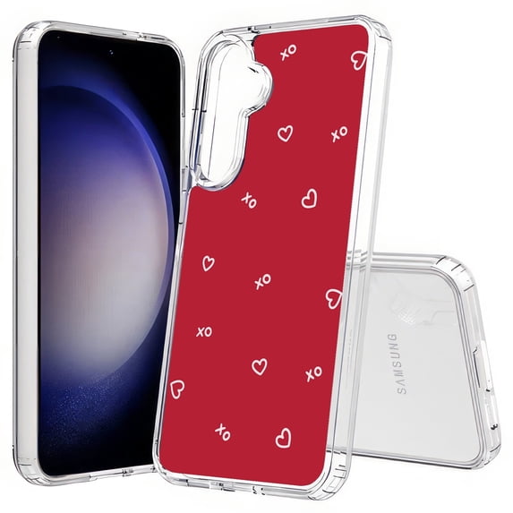TalkingCase Slim Fit Phone Case Compatible for Samsung Galaxy S25(Not S25+ Plus/Ultra), Hearts XO Pink Print, Lightweight,Flexible, USA Print