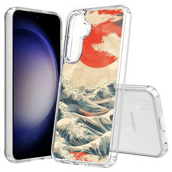 TalkingCase Slim Fit Phone Case Compatible for Samsung Galaxy S25(Not S25+ Plus/Ultra), Japanese Waves 4 Print, Lightweight,Flexible, USA Print