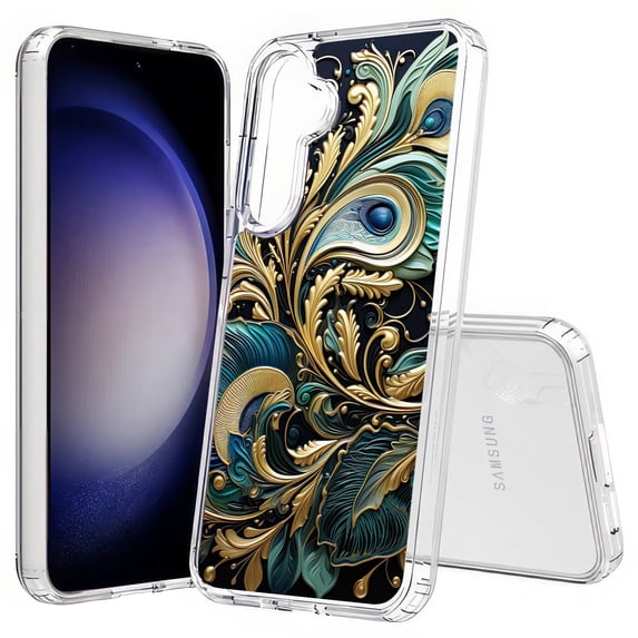 TalkingCase Slim Fit Phone Case Compatible for Samsung Galaxy S25(Not S25+ Plus/Ultra), Jewels Feathers 1 Print, Lightweight,Flexible, USA Print