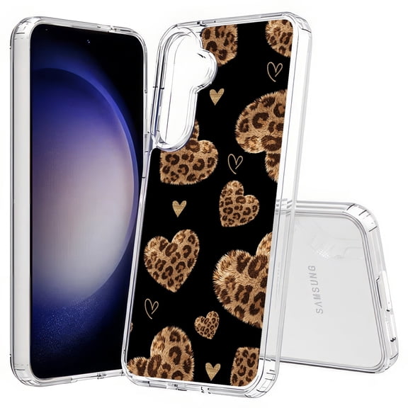 TalkingCase Slim Fit Phone Case Compatible for Samsung Galaxy S25(Not S25+ Plus/Ultra), Leopard Hearts Print, Lightweight,Flexible, USA Print