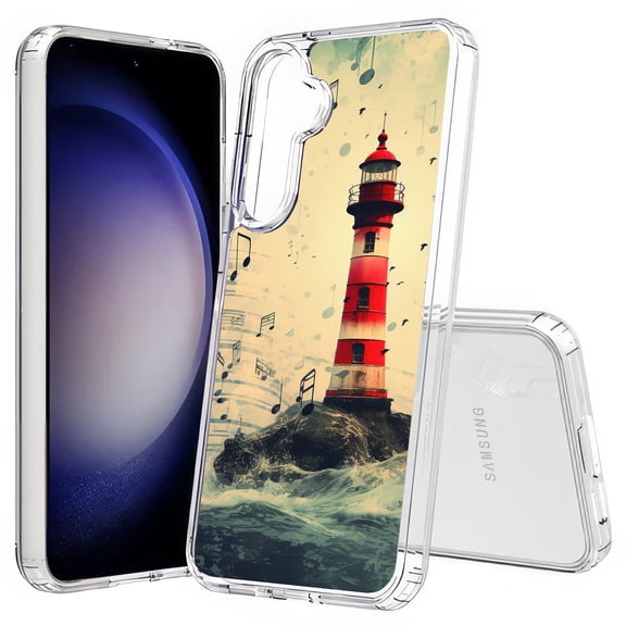 TalkingCase Slim Fit Phone Case Compatible for Samsung Galaxy S25(Not S25+ Plus/Ultra), Musical Lighthouse 1 Print, Lightweight,Flexible, USA Print