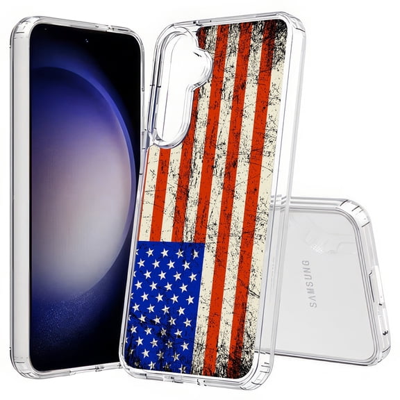 TalkingCase Slim Fit Phone Case Compatible for Samsung Galaxy S25(Not S25+ Plus/Ultra), Old Flag America Print, Lightweight,Flexible, USA Print