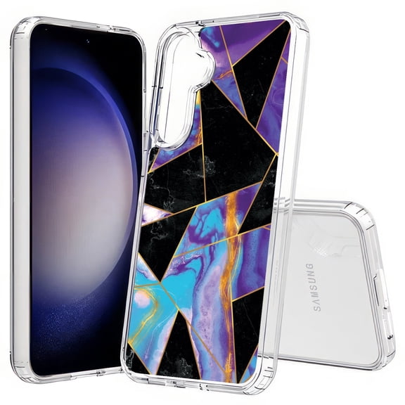 TalkingCase Slim Fit Phone Case Compatible for Samsung Galaxy S25(Not S25+ Plus/Ultra), Purple Marble Shape Print, Lightweight,Flexible, USA Print