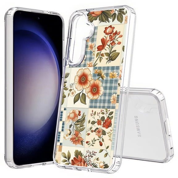 TalkingCase Slim Fit Phone Case Compatible for Samsung Galaxy S25(Not S25+ Plus/Ultra), Quilt Patch Floral 1 Print, Lightweight,Flexible, USA Print