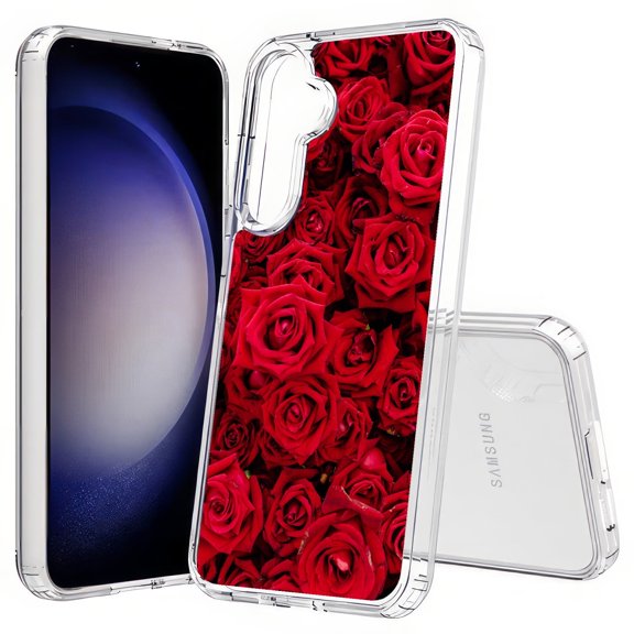 TalkingCase Slim Fit Phone Case Compatible for Samsung Galaxy S25(Not S25+ Plus/Ultra), Red Rose Bush Print, Lightweight,Flexible, USA Print