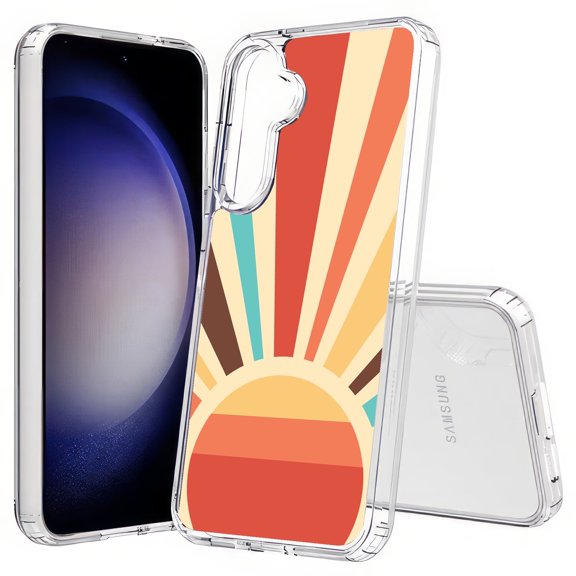 TalkingCase Slim Fit Phone Case Compatible for Samsung Galaxy S25(Not S25+ Plus/Ultra), Retro Sunburst Print, Lightweight,Flexible, USA Print