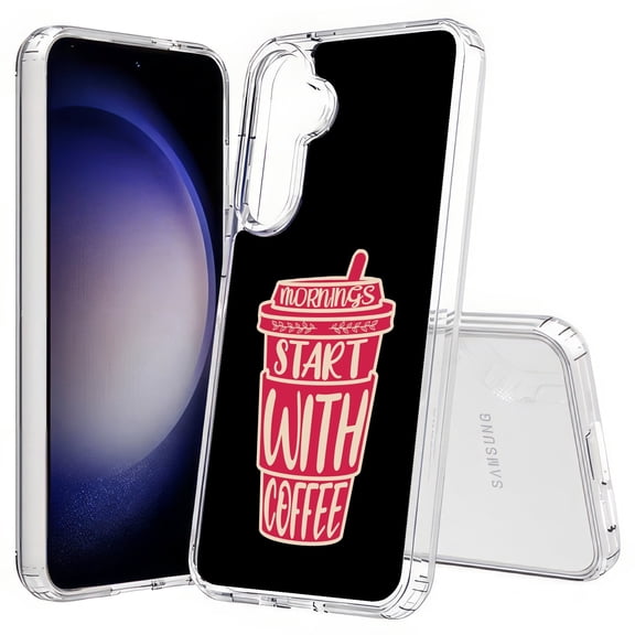 TalkingCase Slim Fit Phone Case Compatible for Samsung Galaxy S25(Not S25+ Plus/Ultra), Start With Coffee Print, Lightweight,Flexible, USA Print