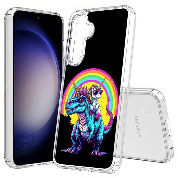 TalkingCase Slim Fit Phone Case Compatible for Samsung Galaxy S25(Not S25+ Plus/Ultra), Unicorn Dino Pals Print, Lightweight,Flexible, USA Print