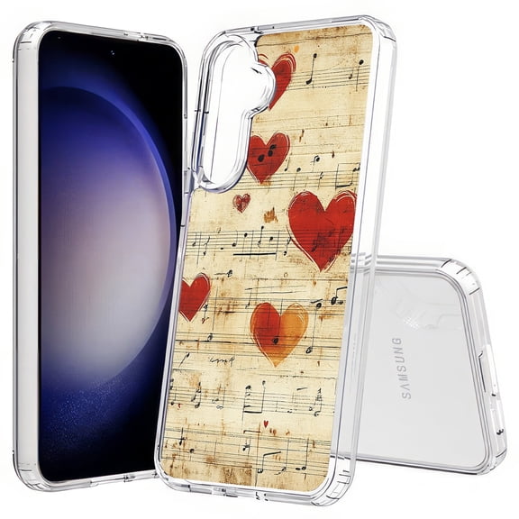 TalkingCase Slim Fit Phone Case Compatible for Samsung Galaxy S25(Not S25+ Plus/Ultra), Valentine Music Note Print, Lightweight,Flexible, USA Print