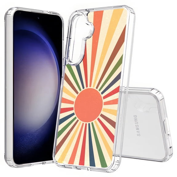 TalkingCase Slim Fit Phone Case Compatible for Samsung Galaxy S25(Not S25+ Plus/Ultra), Vintage Sun Print, Lightweight,Flexible, USA Print