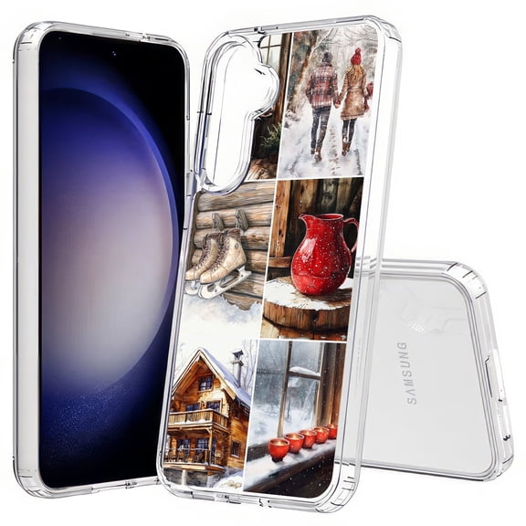 TalkingCase Slim Fit Phone Case Compatible for Samsung Galaxy S25(Not S25+ Plus/Ultra), Winter Cabin Love Print, Lightweight,Flexible, USA Print