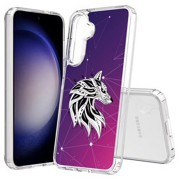 TalkingCase Slim Fit Phone Case Compatible for Samsung Galaxy S25(Not S25+ Plus/Ultra), Wolf Star Sky Print, Lightweight,Flexible, USA Print
