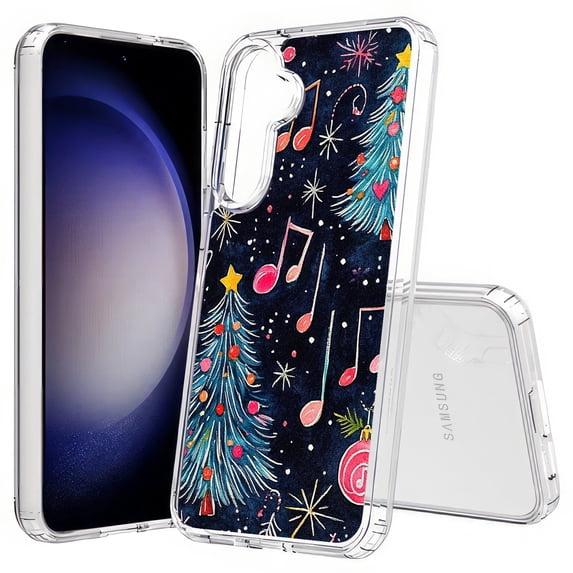 TalkingCase Slim Fit Phone Case Compatible for Samsung Galaxy S25(Not S25+ Plus/Ultra), Xmas Musical Notes Print, Lightweight,Flexible, USA Print