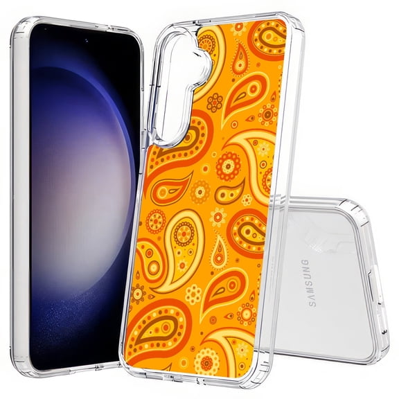 TalkingCase Slim Fit Phone Case Compatible for Samsung Galaxy S25(Not S25+ Plus/Ultra), Yellow Bandana Print, Lightweight,Flexible, USA Print