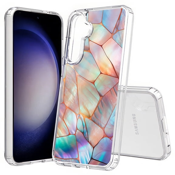 TalkingCase Slim Fit Phone Case Compatible for Samsung Galaxy S25(Not S25+ Plus/Ultra), mosaic opal design 4 Print, Lightweight,Flexible, USA Print