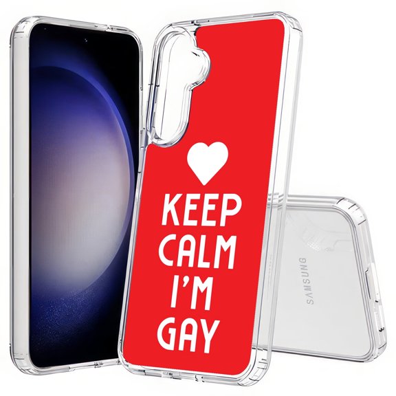 TalkingCase Slim Fit Phone Case Compatible for Samsung Galaxy S25+ Plus(Not S25/ S25 Ultra), Keep Calm Gay Print, Lightweight,Flexible, USA Print