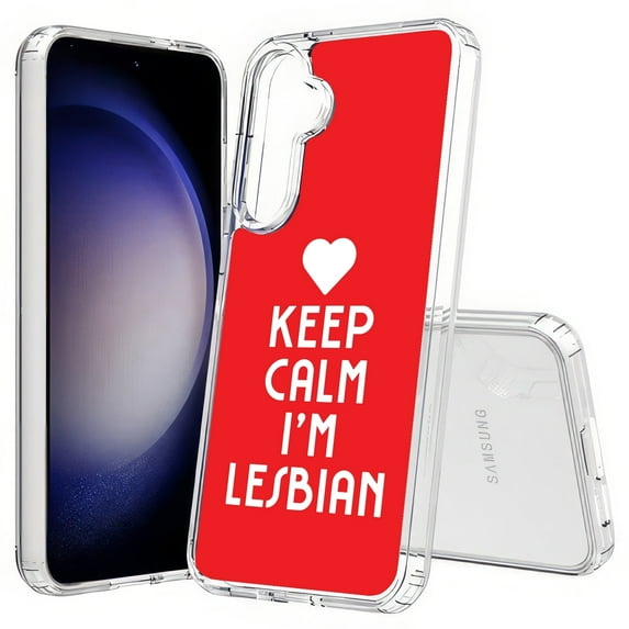 TalkingCase Slim Fit Phone Case Compatible for Samsung Galaxy S25+ Plus(Not S25/ S25 Ultra), Keep Calm Lesbian Print, Lightweight,Flexible, USA Print