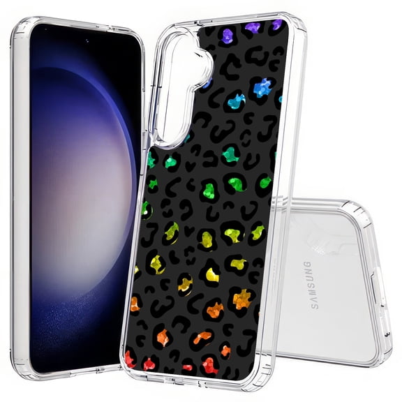 TalkingCase Slim Fit Phone Case Compatible for Samsung Galaxy S25+ Plus(Not S25/ S25 Ultra), Rainbow Leopard Print, Lightweight,Flexible, USA Print