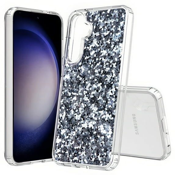 TalkingCase Slim Fit Phone Case Compatible for Samsung Galaxy S25+ Plus(Not S25/ S25 Ultra), Silver Sparklings Print, Lightweight,Flexible, USA Print