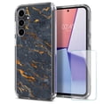 thumbnail image 1 of TalkingCase Slim Fit Phone Case Made for Samsung Galaxy S23 FE, Black Gold Marble Print, w/ Glass Screen Protector, Military Grade, Lightweight,Flexible, Print in USA, 1 of 7