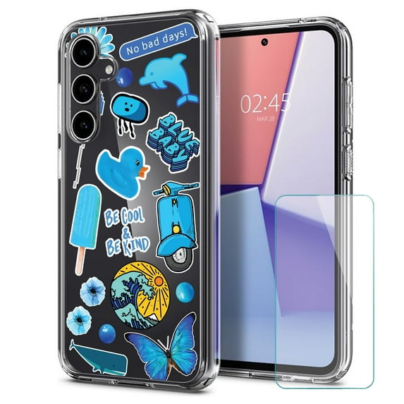 TalkingCase Slim Fit Phone Case Made for Samsung Galaxy S23 FE, Butterfly Duck Print, w/ Glass Screen Protector, Military Grade, Lightweight,Flexible, Print in USA
