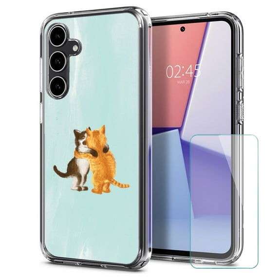 TalkingCase Slim Fit Phone Case Made for Samsung Galaxy S23 FE, Meoww Print, w/ Glass Screen Protector, Military Grade, Lightweight,Flexible, Print in USA
