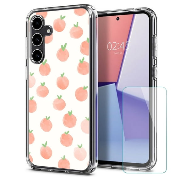 TalkingCase Slim Fit Phone Case Made for Samsung Galaxy S23 FE, Orange Painting Print, w/ Glass Screen Protector, Military Grade, Lightweight,Flexible, Print in USA