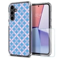 thumbnail image 1 of TalkingCase Slim Fit Phone Case Made for Samsung Galaxy S23 FE, Petals Pattern Blue Print, w/ Glass Screen Protector, Military Grade, Lightweight,Flexible, Print in USA, 1 of 7