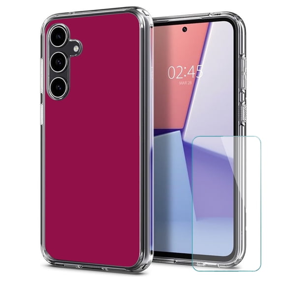 TalkingCase Slim Fit Phone Case Made for Samsung Galaxy S23 FE, Red Violet Print, w/ Glass Screen Protector, Military Grade, Lightweight,Flexible, Print in USA