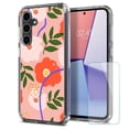 thumbnail image 1 of TalkingCase Slim Fit Phone Case Made for Samsung Galaxy S23 FE, Retro Flower Pattern Print, w/ Glass Screen Protector, Military Grade, Lightweight,Flexible, Print in USA, 1 of 7