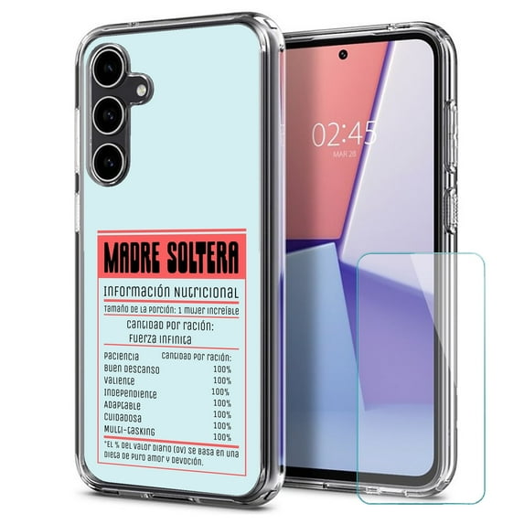 TalkingCase Slim Fit Phone Case Made for Samsung Galaxy S23 FE, Single Mother Facts Print, w/ Glass Screen Protector, Military Grade, Lightweight,Flexible, Print in USA