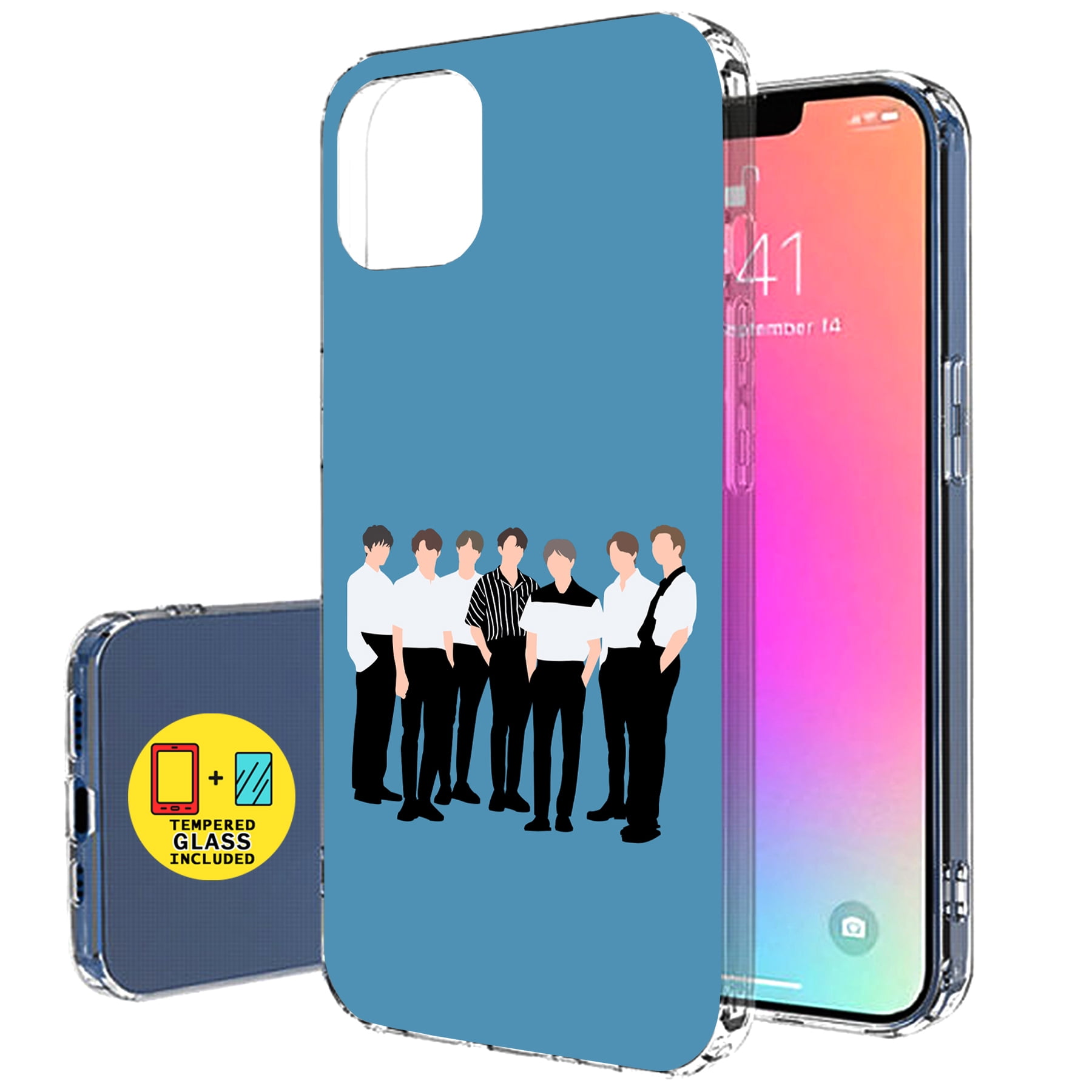 TalkingCase Slim Phone Case Compatible for Apple iPhone 14 Pro Max Glass Screen Protector Incl KPOP Bulletproof 13 Print Lightweight Flexible