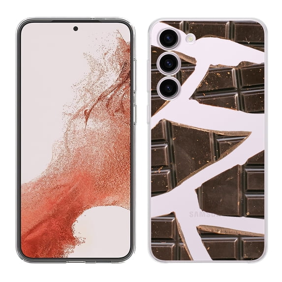 TalkingCase Slim Phone Case Compatible for Samsung Galaxy S23 2023, Chocolate Bar Print, w/ Tempered Glass Screen Protector, Lightweight, Flexible, Print in USA