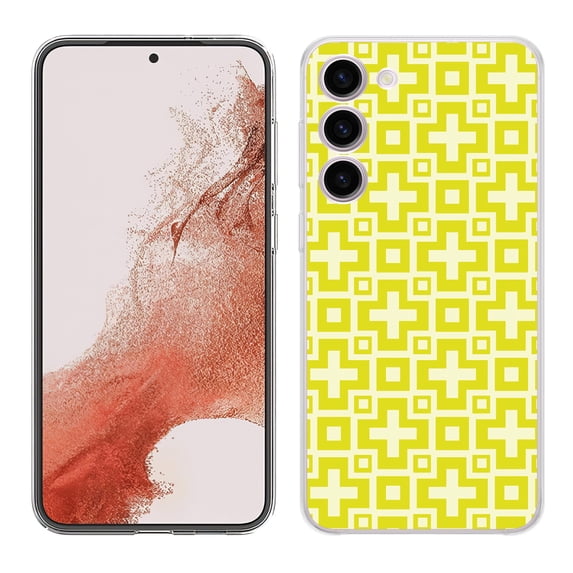 TalkingCase Slim Phone Case Compatible for Samsung Galaxy S23 2023, Cross Design Print, w/ Tempered Glass Screen Protector, Lightweight, Flexible, Print in USA
