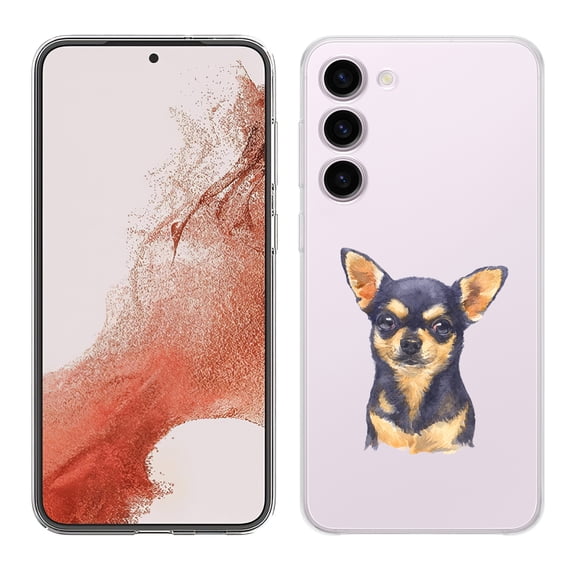 TalkingCase Slim Phone Case Compatible for Samsung Galaxy S23 2023, Dog Watercolor 2 Print, w/ Tempered Glass Screen Protector, Lightweight, Flexible, Print in USA
