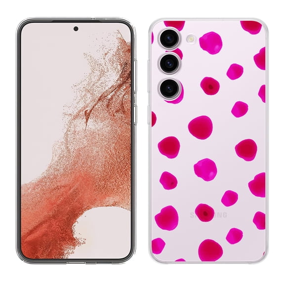 TalkingCase Slim Phone Case Compatible for Samsung Galaxy S23 2023, Polka Dot 20 Print, w/ Tempered Glass Screen Protector, Lightweight, Flexible, Print in USA