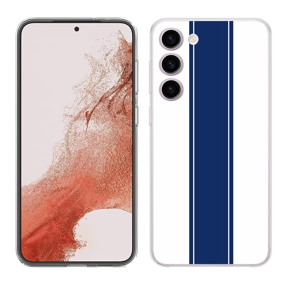 TalkingCase Slim Phone Case Compatible for Samsung Galaxy S23 2023, Racing Stripe 8 Print, w/ Tempered Glass Screen Protector, Lightweight, Flexible, Print in USA