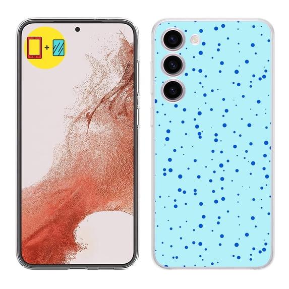 TalkingCase Slim Phone Case Compatible for Samsung Galaxy S23+ Plus 2023, Polka Dot 3 Print, w/ Tempered Glass Screen Protector, Lightweight, Flexible, USA