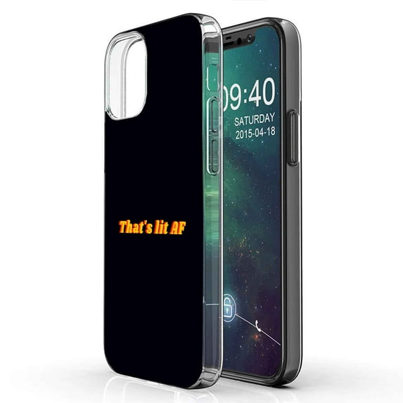 TalkingCase Slim Phone Case Compatible for Apple iPhone 12 Pro MAX, That's lit AF Print, Lightweight,Flexible,Soft, USA