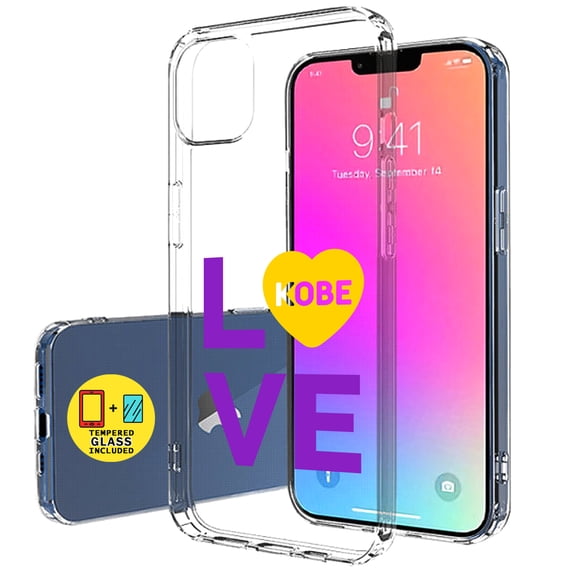 TalkingCase Slim Phone Case Compatible for Apple iPhone 14 Pro Max, Glass Screen Protector Incl, Love Kobe 3 Print, Lightweight, Flexible, Soft, USA